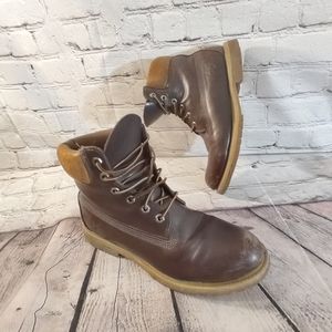 Timberland Lace Up Brown Leather Boots  Two-Tone  9.5